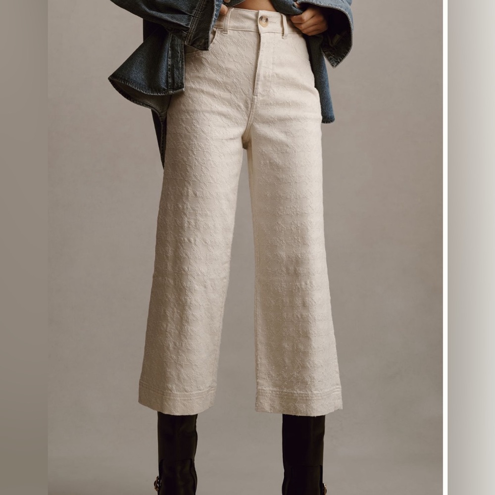 Anthropologie The Skipper High-Rise Crop wide leg Jeans